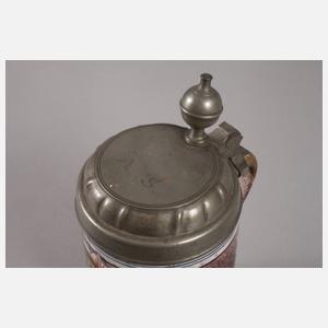 Erfurter Fayencewalzenkrug mit Vogelmotiv