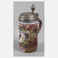 Erfurter Fayencewalzenkrug mit Vogelmotiv111