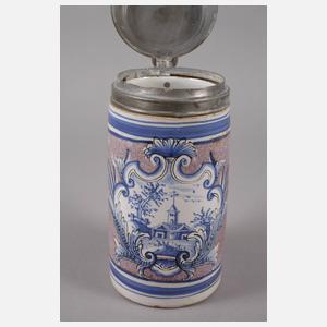 Massiver mangangeschwämmelter Fayencehumpen