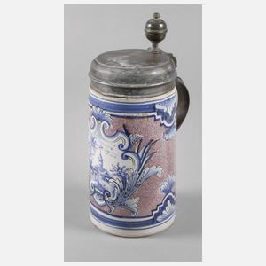 Massiver mangangeschwämmelter Fayencehumpen