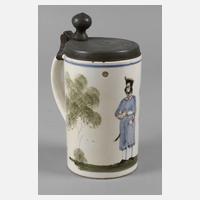 Fayencewalzenkrug mit Soldat111