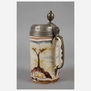 Walzenkrug mit springendem Hirsch