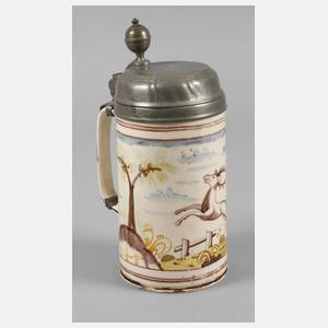 Walzenkrug mit springendem Hirsch