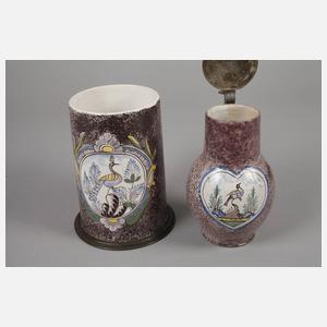 Zwei Ansbacher Fayencekrüge