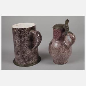 Zwei Ansbacher Fayencekrüge