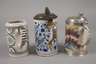 Drei Fayencewalzenkrüge
