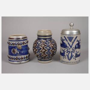 Drei Westerwälder Krüge