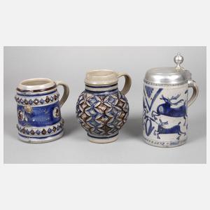 Drei Westerwälder Krüge