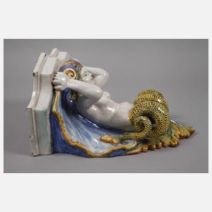 Zwei Wandkonsolen mit Melusinen