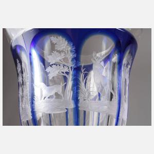 Großer Walzenschliffpokal mit Überfang