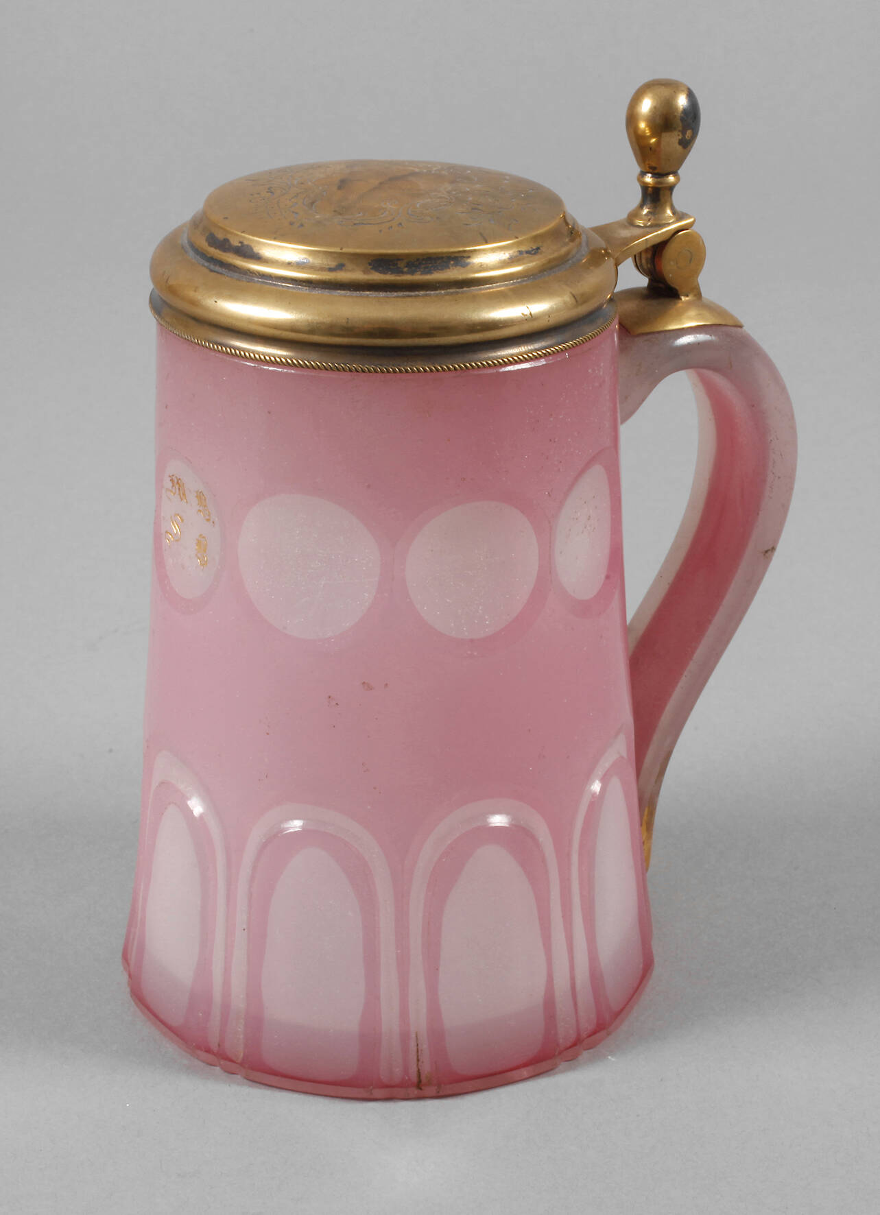 Alabasterglaskrug Biedermeier