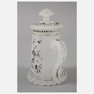 Böhmischer Deckelkrug Biedermeier