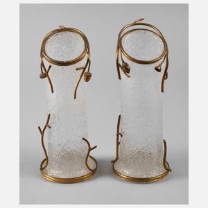 Paar montierte Eisglasvasen