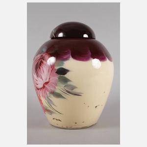 Deckelvase Hinterglasmalerei