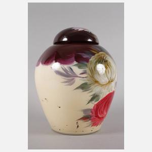 Deckelvase Hinterglasmalerei