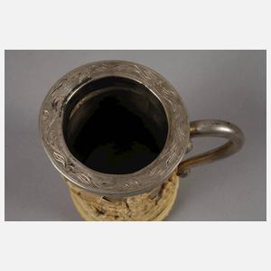 Barocker Silberbecher mit Elfenbeinauflage