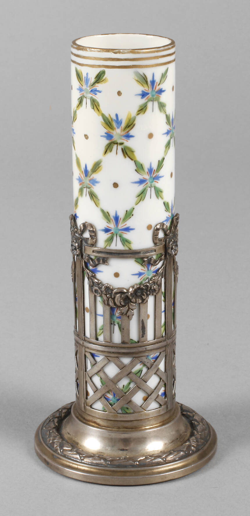 Stangenvase mit Silbermontur