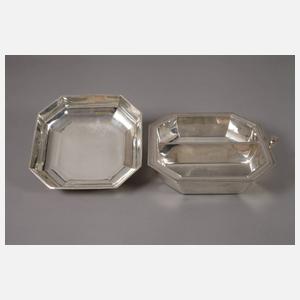 Tafelschale mit Warmhaltefunktion Silber