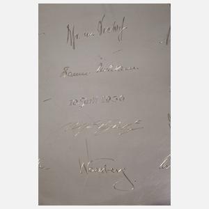 Widmungstablett Silber Frhr. von Hammerstein