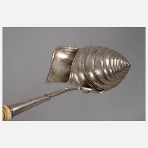 Silber seltene Biedermeierkelle mit Schneckenkorpus