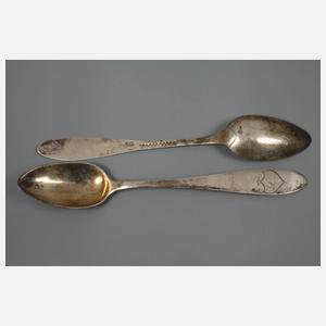 Sechs Biedermeier Kaffeelöffel