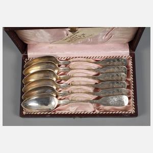 Sechs Kaffeelöffel Silber