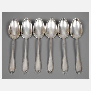 Sechs Silberlöffel Wellner