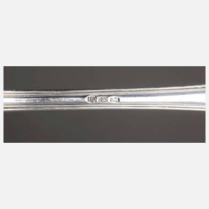 Fischbesteck Jugendstil Silber