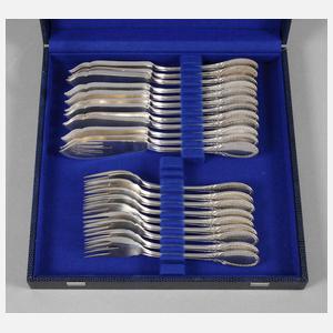 Fischbesteck Jugendstil Silber