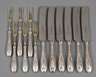Sechs Abendbrotmesser und sechs Obstgabeln Silber