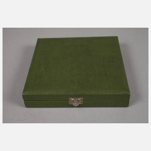 Sechs Mokkalöffel Silber mit Email