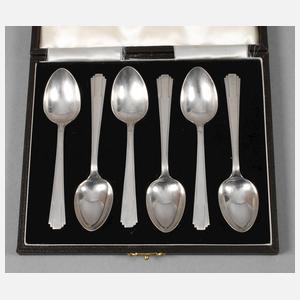 England sechs Kaffeelöffel Silber