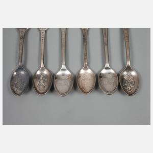 Sechs Rolex Sammellöffel