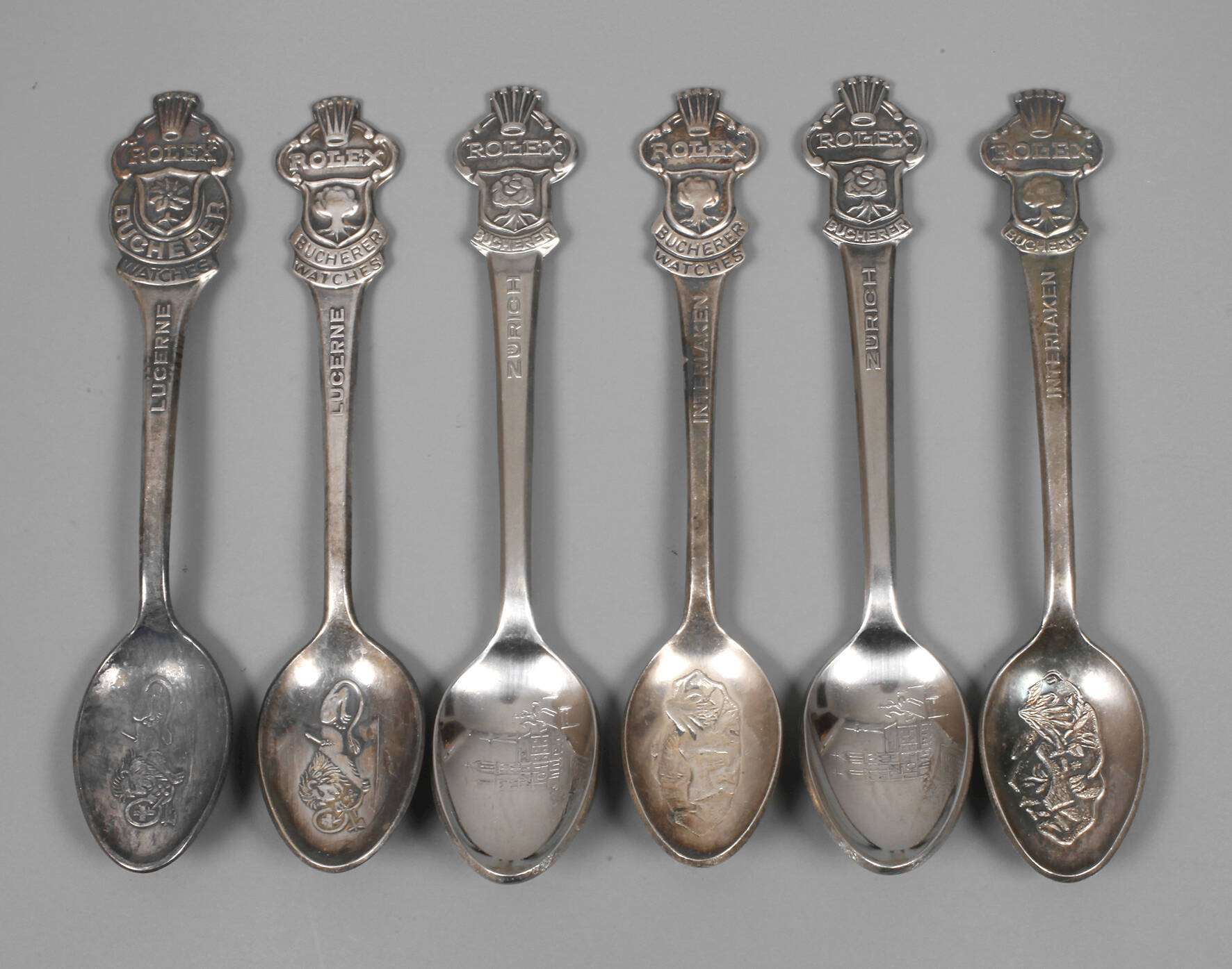 Sechs Rolex Sammellöffel