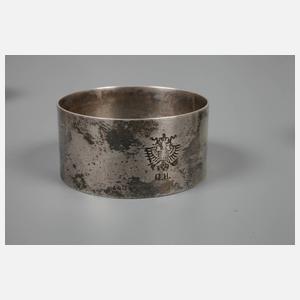 Fünf Serviettenringe mit Doppeladler