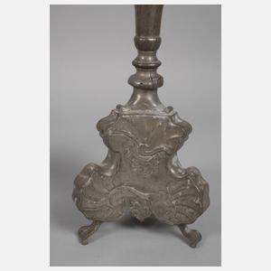 Zwei Kirchenleuchter Rokoko Zinn