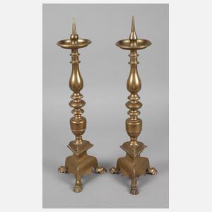 Paar große barocke Altarleuchter