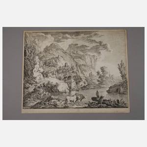 Daniel Düringer, attr., Gebirgslandschaft mit See