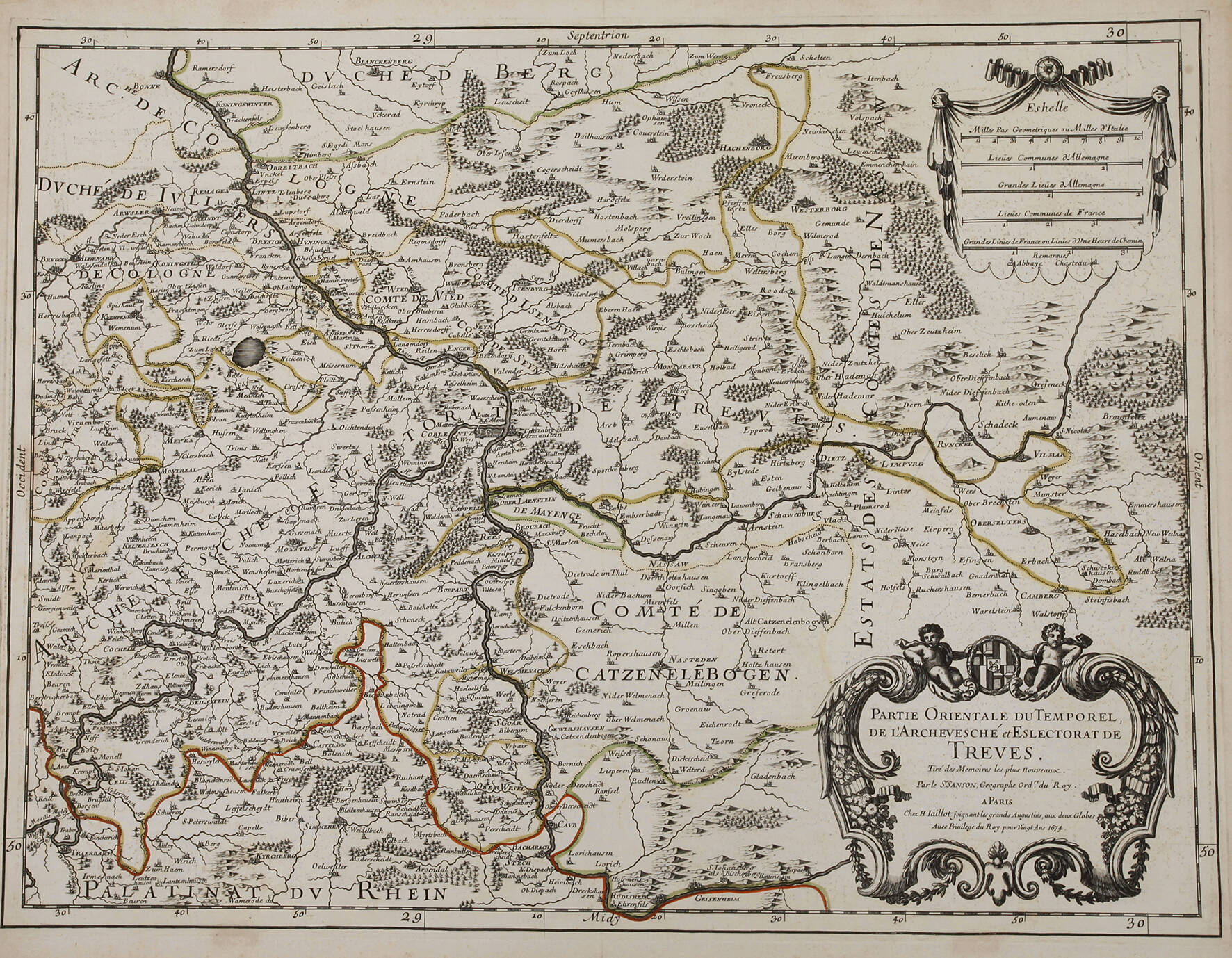 Kupferstichkarte Gebiet Koblenz–Wiesbaden