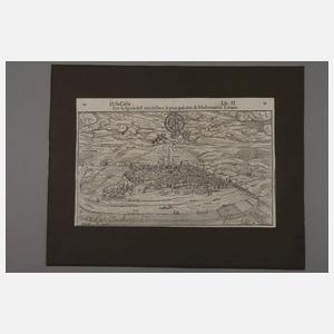 Ansicht von Trier und Karte Erzbistum Trier