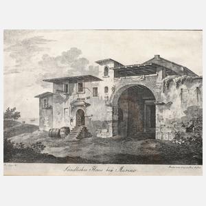 Giovanni II Quaglio, "Ländliches Haus bey Marino"