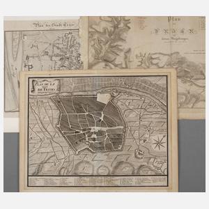 Drei Stadtpläne von Trier