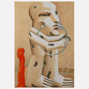 Prof. Horst Antes, "Kopffüßler mit Reifen"