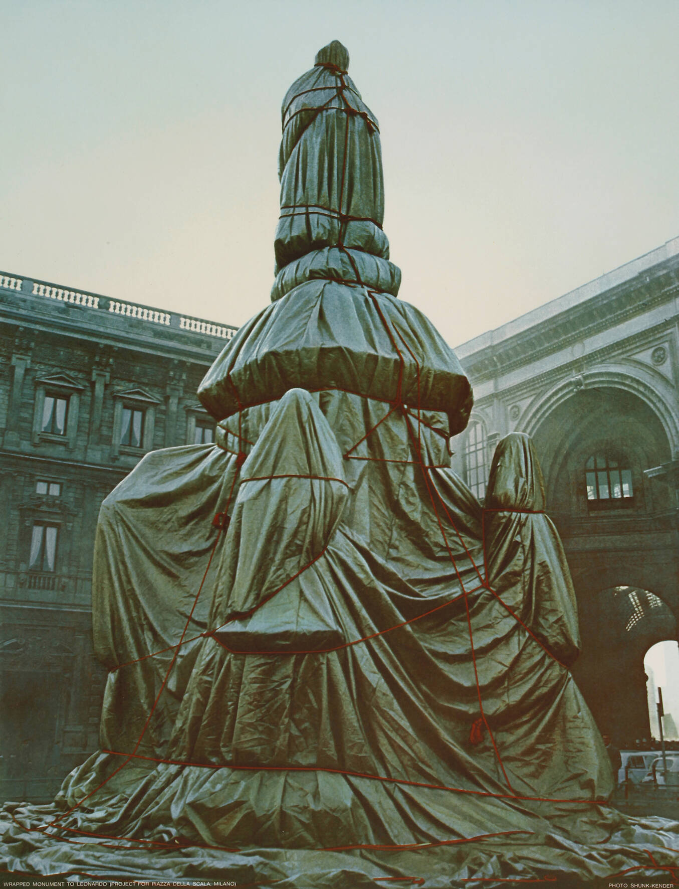 Christo, "Wrapped Monument to Leonardo"