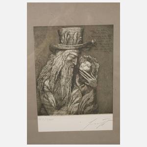 Prof. Ernst Fuchs, Zwei Radierungen