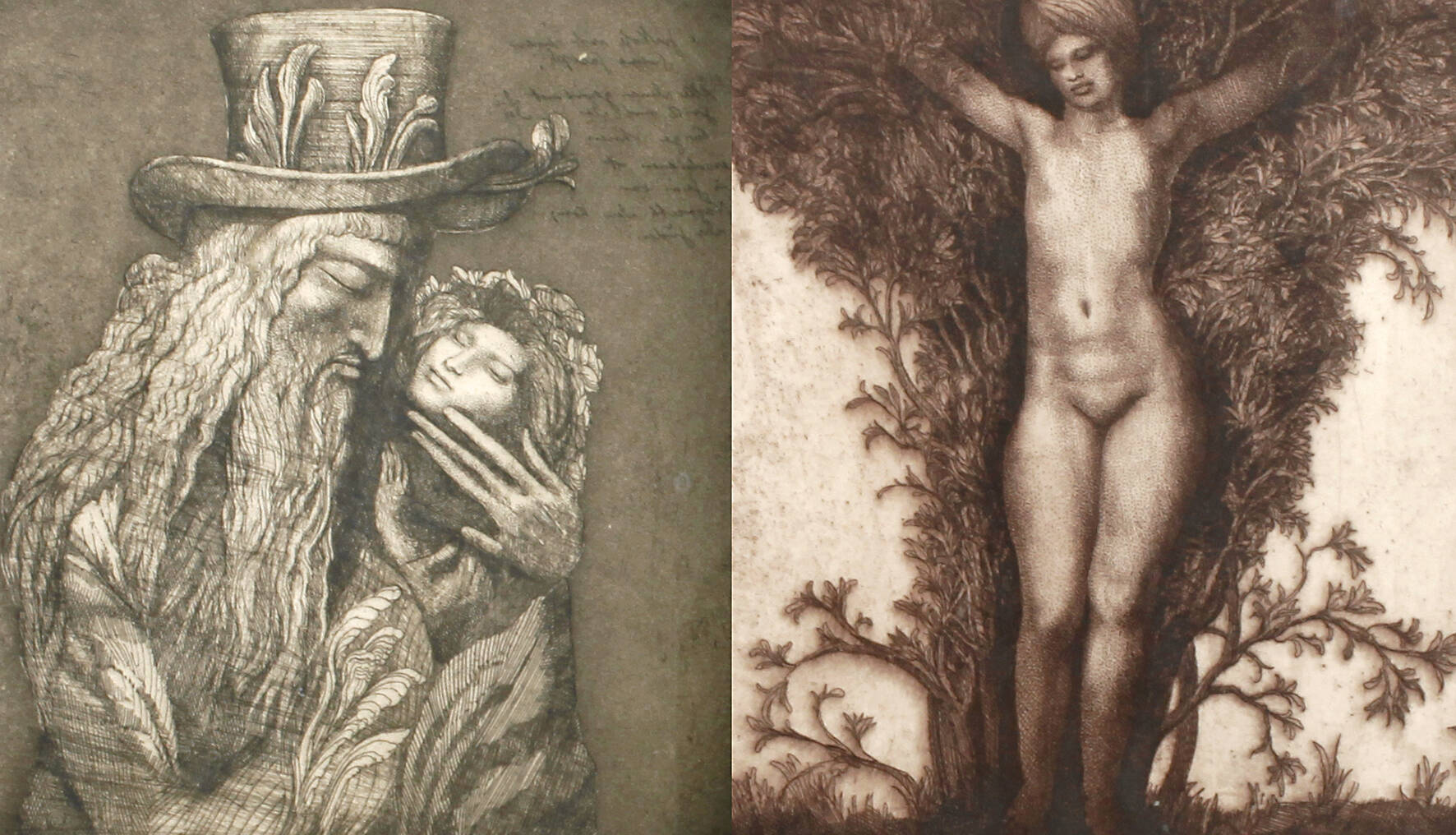 Prof. Ernst Fuchs, Zwei Radierungen