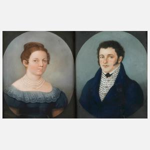 Paar Biedermeierportraits, Ehepaar Caspritz