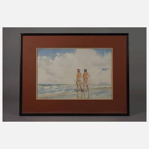 Sir William Russell Flint, Am Strand