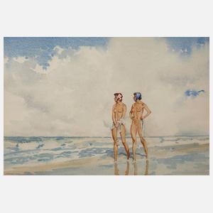 Sir William Russell Flint, Am Strand