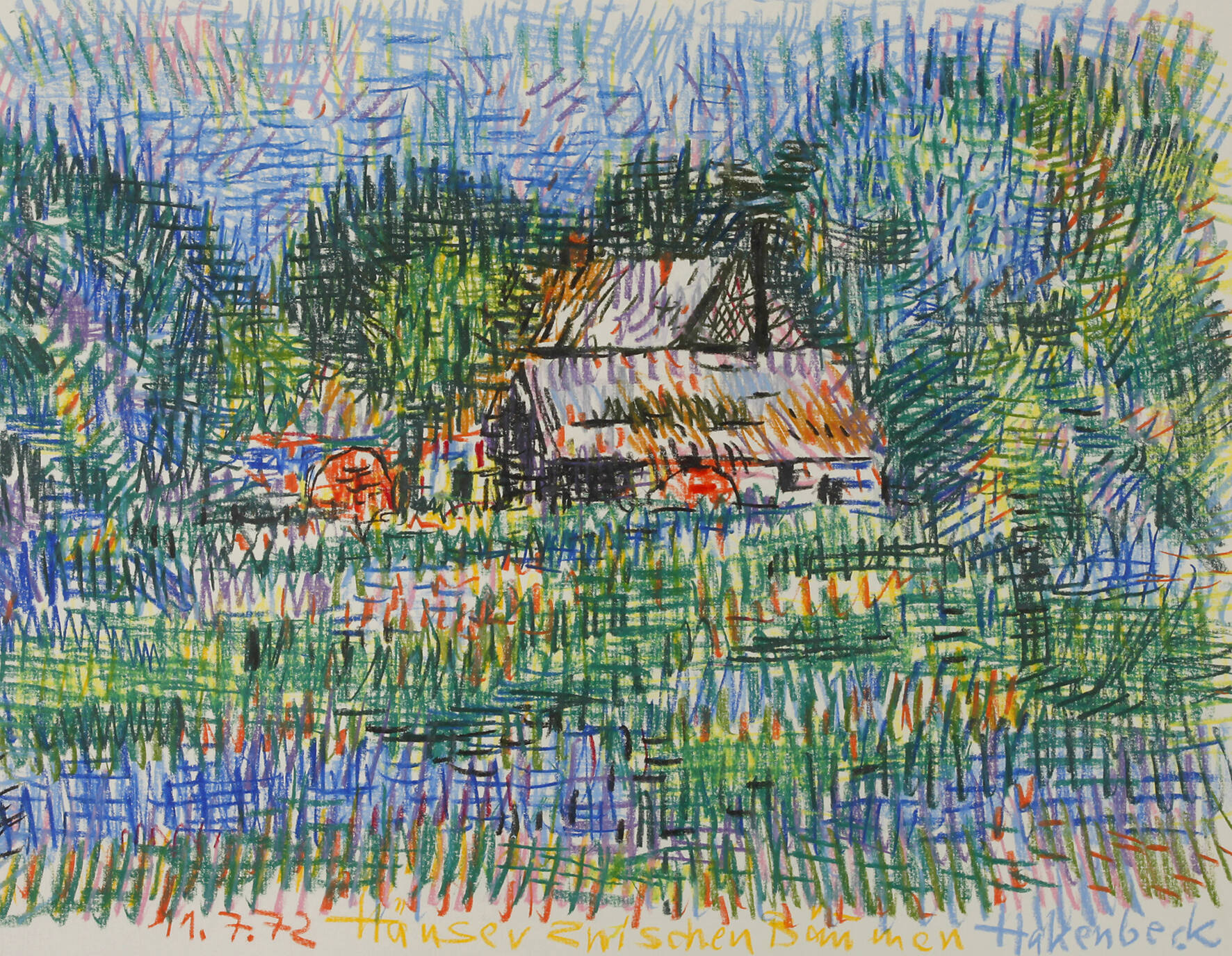 Harald Hakenbeck, "Häuser zwischen Bäumen"